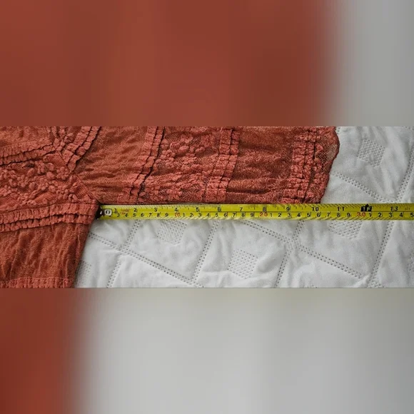 Vintage Rust Burnt Orange Lace Dress Size Medium- Read Below 🌟 - Picture 7 of 9
